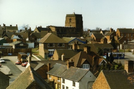 View showing Water Lane businesses.