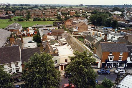 View towards St Mary Street and burgage plots.