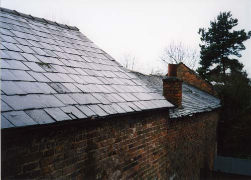 Roofs of 45 to 47 High Street seen from number 49.