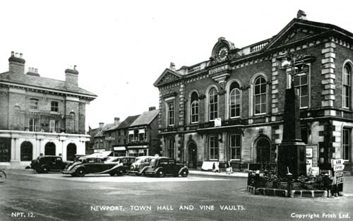 Newport market/town hall postcard.