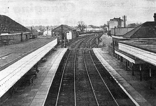 Newport Station viewed from the passenger footbridge.