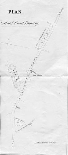Plan of plot of land on Stafford Road from auction catalogue of 1880; sold by th...